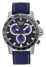 Tissot Supersport Chronograph Black Dial Blue Fabric Strap T125.617.17.051.03