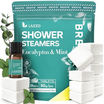 Liuced 141 Shower Steamers - 14 Pack Eucalyptus Mint Shower Bombs Aromatherapy