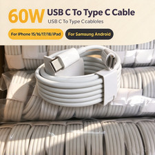 Cable USB C to Type C Fast Charger Cord 60W Lot For iPhone Air 18 17 16 15 iPad