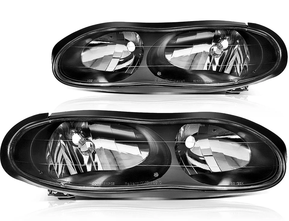 Black Headlights Assembly Fits For 1998-2002 Chevy Camaro Z28 Z28 SS 2-Door - Image 2 of 4