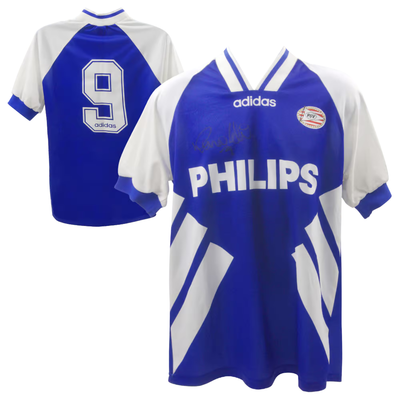 Ronaldo Nazario Front Signed PSV Rookie Away Soccer Jersey #9 with