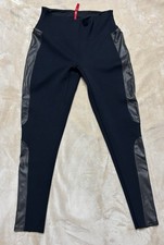 Spanx Women's Size Medium Black Faux Leather Panel Ponte Leggings Pants