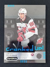 Jack Hughes /399 Cranked Up Blue Synergy 2023-24 Hockey Card CR-JH