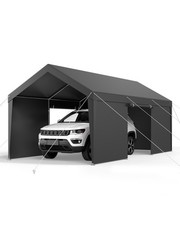 Carport, 10 x 20 FT Outdoor Car Canopy, Potable Carport with Removable Sidewalls