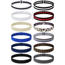 12 Pieces Stretchable Hat Band Ribbon Panama Hat Band Western Stylish Colors