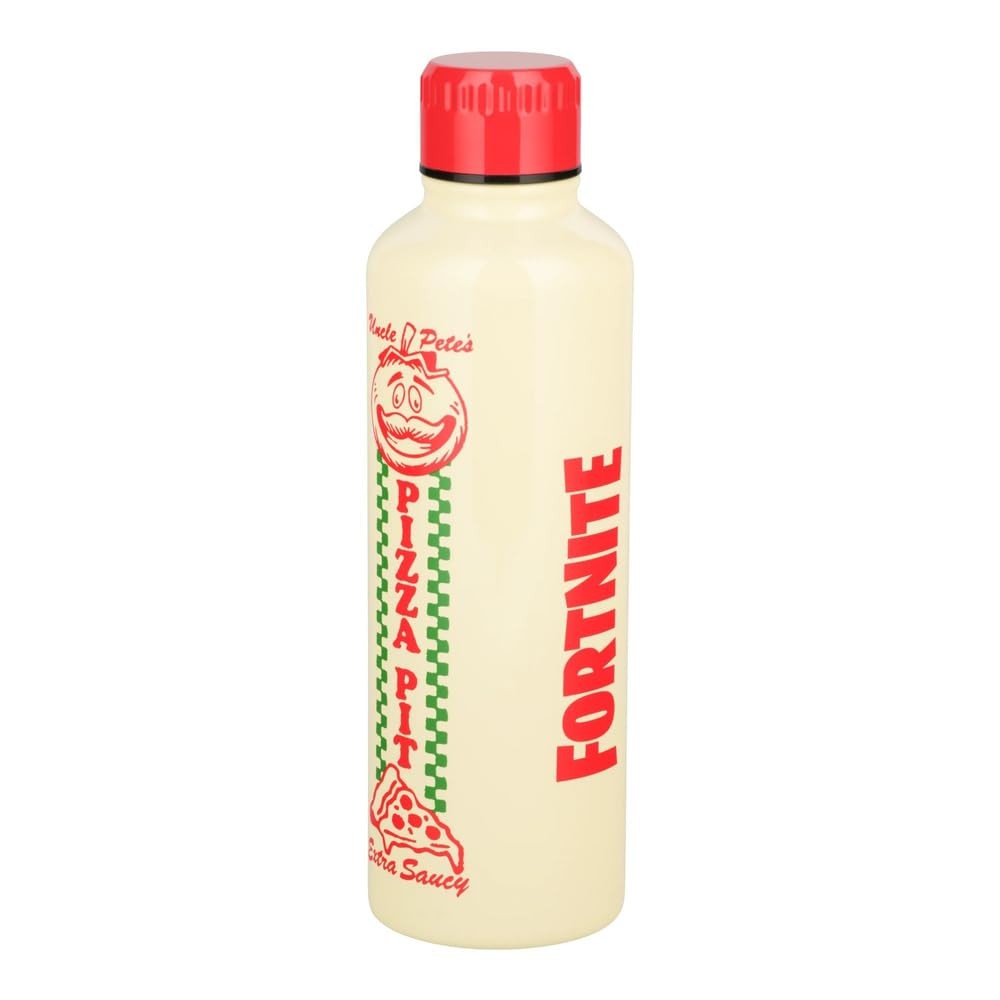 Paladone Fortnite Uncle Petes Pizza Pit Metal Water Bottle with Screw-Top Lid 6090₽