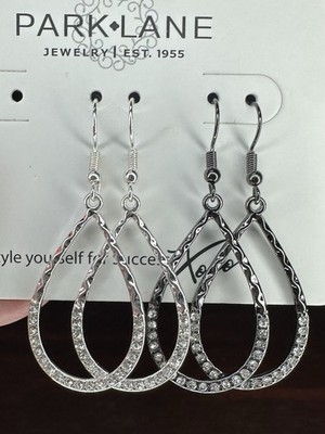 Park Lane Earring Set- Oui- Teardrops- Rhodium & Hematite Plated- READ