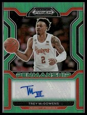 2022 Panini Prizm Draft #CP-TMC Trey McGowens College Penmanship Prizms Green
