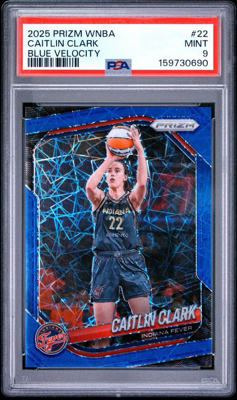 2025 Panini Prizm WNBA Caitlin Clark Blue Velocity #22 PSA 9 Fever