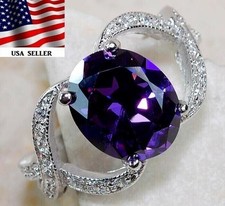 4CT Amethyst  Topaz 925 Solid Sterling Silver Ring Sz 7 UB4-2