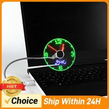 Clock Fans DC 5V Metal Mini Fan USB Powered Mini Cooling Flashing Fan Real Time