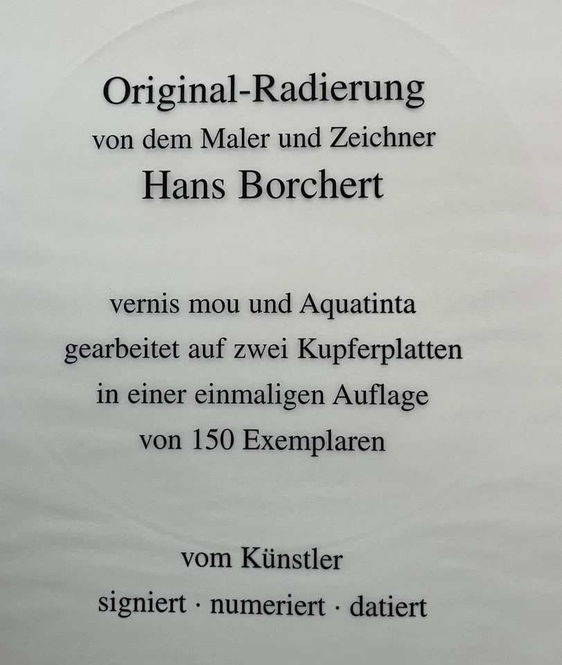 Hans Borchert Signierte numm. Original Radierung - Sport - Fußball - WM 1998 - Bild 4 von 4