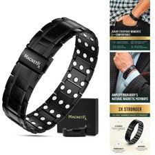 MagnetRX 3X Strength Titanium Magnetic Bracelet - Black