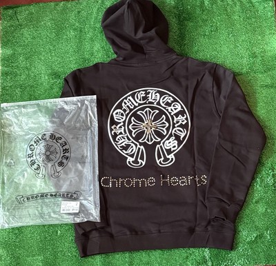 Chrome Hearts Black Cotton Logo Cross Pullover Hoodie Sweatshirt for Men