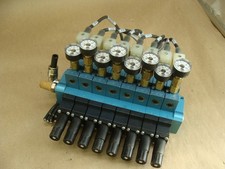 BANK OF 8 MAC SOLENOID VALVES 45A-MAJ-DDAJ-1KJ W/GAUGES 24VDC 5.4W
