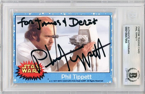 -STAR WARS- PHIL TIPPETT Beckett BAS Signed/Autograph/Auto Sci-Fi Movie Card