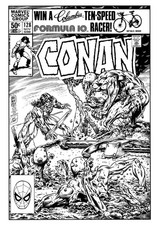 Hand-Drawn Recreation of Gil Kanes CONAN #128...