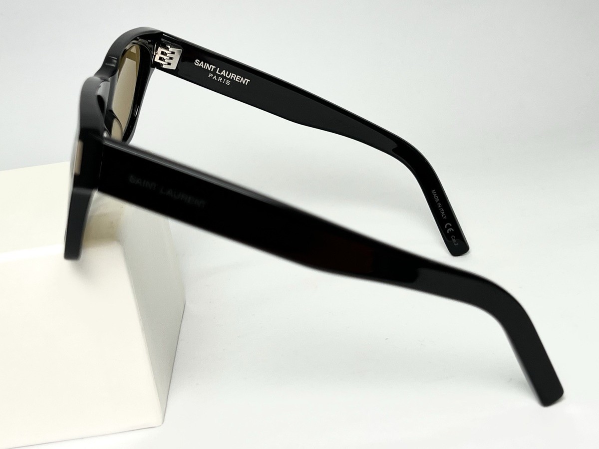 Saint Laurent SL 402 Sunglasses Black Square Frame Men\'s Women\'s SL402 005 Case Saint Laurent SL402 SL402001 Black / Black Lenses main image 3