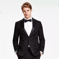 Kenneth Cole Reaction Slim-Fit Tuxedo jacket black NWT size 40 long
