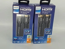 Lot of 2, Philips 10ft Elite Premium HDMI Cable 4k with Ethernet **NEW**