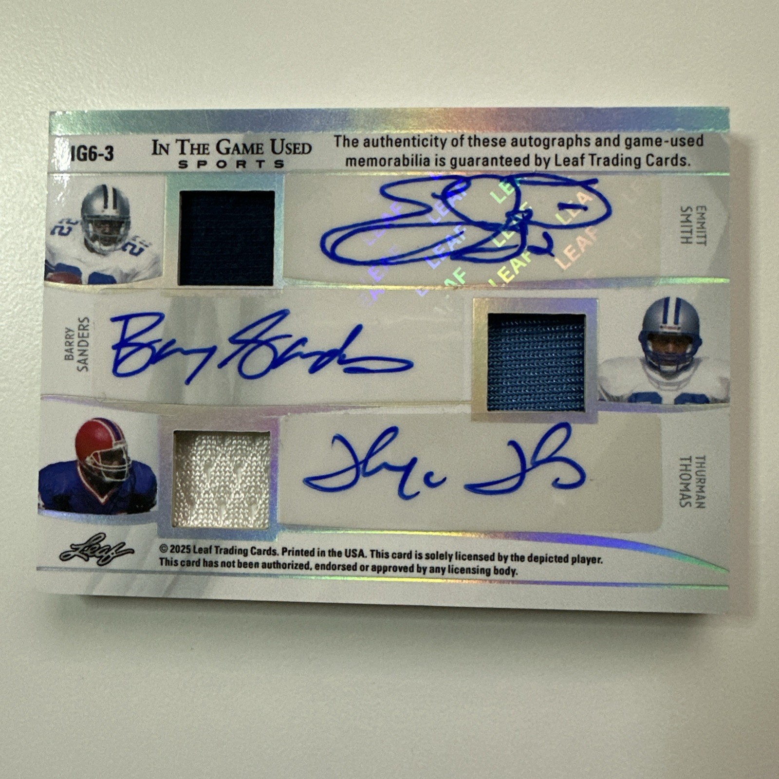 2025 Leaf In The Game Hex 6 Auto Marino Montana Favre Smith Sanders Thomas π₯ view 2