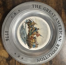 Vintage 1975 “Washington Crossing the Delaware” Pewter Plate Pre Owned) 7057