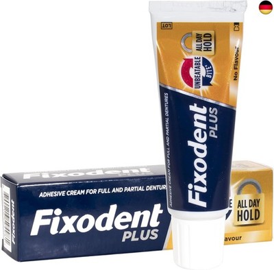 Fixodent Plus Unschlagbare Beißklebecreme für Voll- und Teilprothesen, 40 ml