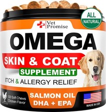 Omega 3 for Dogs Skin and Coat Supplement Fish Oil for Dogs Chews Allergy ...