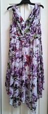 SIMPLY VERA VERA WANG Womens Purple Watercolor Floral Sleeveless Dress L