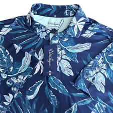 NEW Walter Hagen Performance 11 Polo Golf Shirt Painted Tropical Navy Mens XL