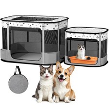 Portable Cat Playpen, Foldable Pet Dog Playpen, for Kitten Puppy Play Pen Ind...
