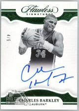 Charles Barkley 2019-20 Panini Flawless Collegiate Emerald Autograph Card 11 4/5