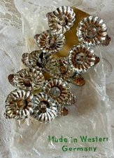 10 VTG Sturdy Christmas Tree Candle Holders Clip On  Silver Metal  W. Germany