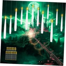 12 PCS Floating Candles with Wand LED Magic Hanging White with 13batteries