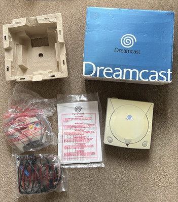 Boxed Sega Dreamcast Console Bundle - Official Controller & Cables with Insert