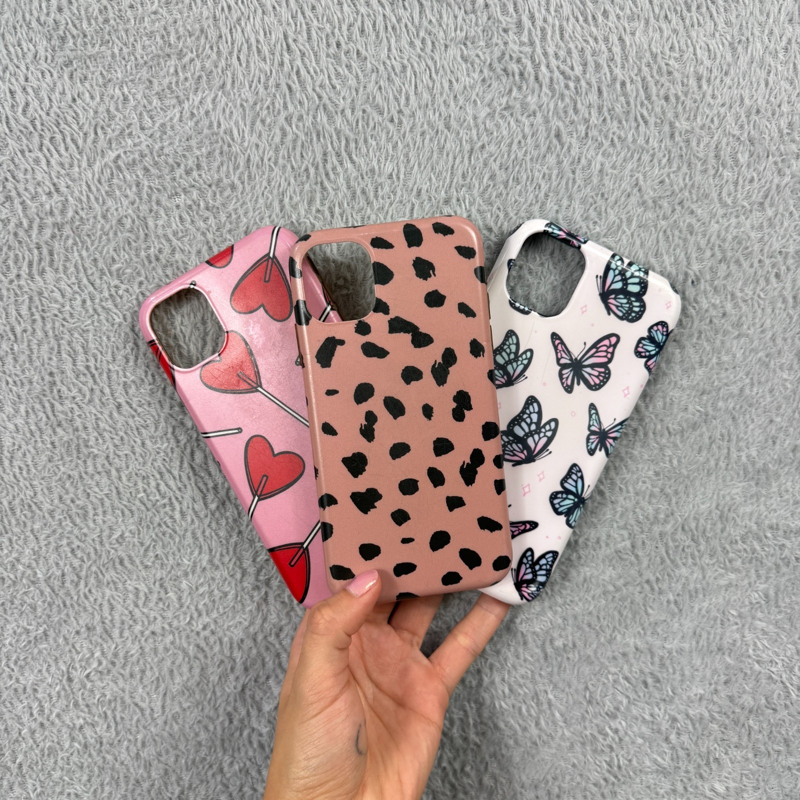 Bundle of 3 Patterned Phone Cases Hearts Butterfly Leopard iPhone 11 / IPhone XR