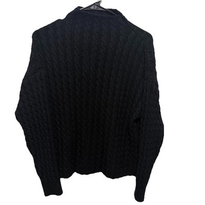 Philosophy Republic Clothing Black Cable-Knit Pullover Sweater Size L/G