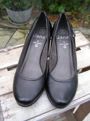 Jana comfort Pumps Weite H, Gr. 39, Echtleder, schwarz