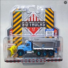Greenlight 1:64 2019 Mack Granite Dump Truck with Snow Sweeper Salt Spreader