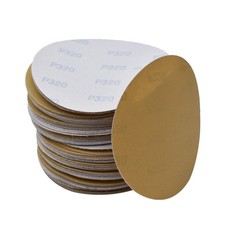 100 Pcs 5" NO-Hole Disc Hook Loop Pads Sanding Discs Flocking 320 Grit