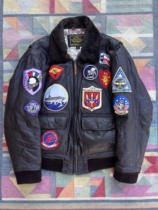 Noble House ブラウンレザージャケット パッチ付き Noble House Leather Jacket | eBay