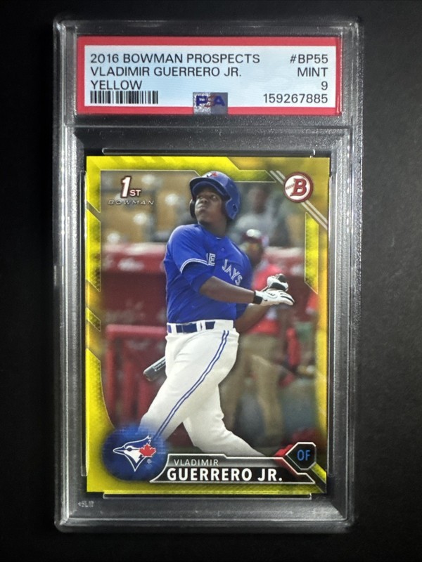2016 Bowman Prospects Vladimir Guerrero Jr Yellow #BP55 PSA-9