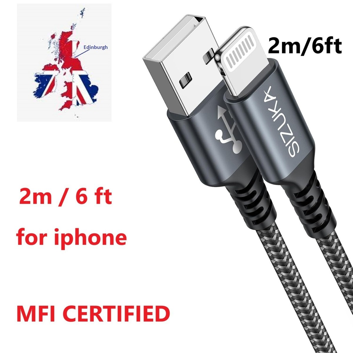 Ambrane Charging Cable 25cm Lightning Cable Tera Grand 4' Apple