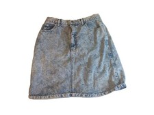 Bonjour Denim Skirt Vintage Made In USA Acid Wash Skirt Size 14 90s