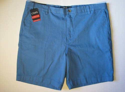 CHAPS Men Shorts Blue Chino Flat Front Stretch Waist 42 Inseam 9 NWT - Picture 2 of 6
