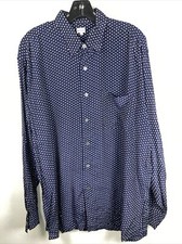 Vintage Paul Smith England Novelty Print Hearts Navy Dress Shirt 41 16 Large