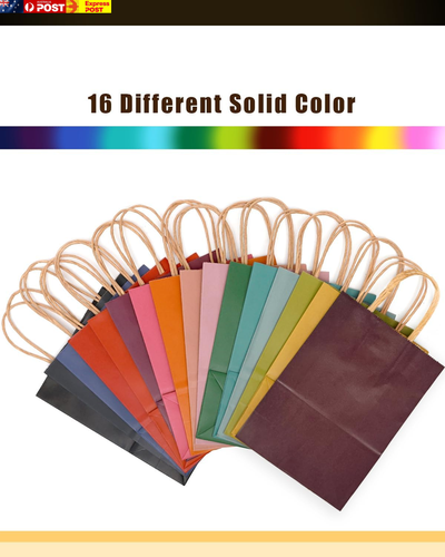 32-Packs Medium Kraft Paper Bags with Handles Bulk 19X12X27Cm Gift Bags 16 Diffe - Picture 3 of 6