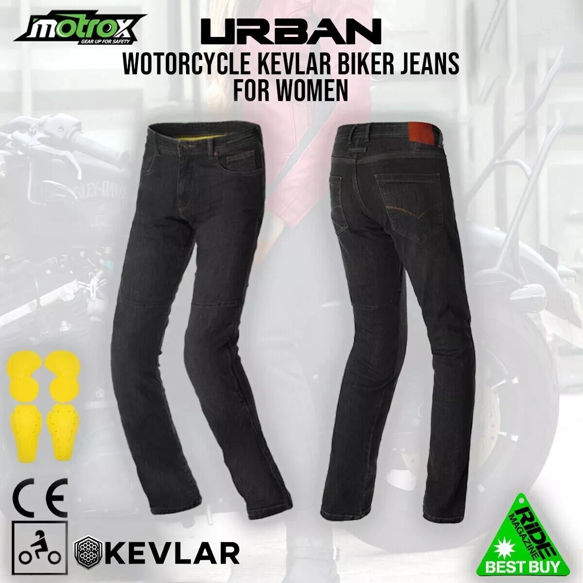 Women Motorbike Trouser Motorcycle Ladies Jeans Biker Pant Made With Kevlar