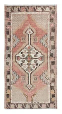 2.4x4.8 Ft Vintage Turkish Small Rug, Hand Knotted Accent Rug, Tribal Door Mat