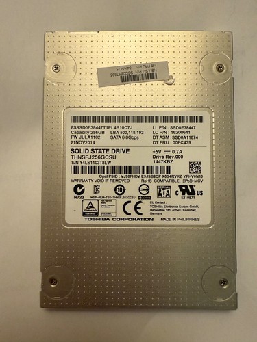 LOT OF 14 Toshiba 256GB 2.5" Laptop SSD THNSFJ256GCSU FC439